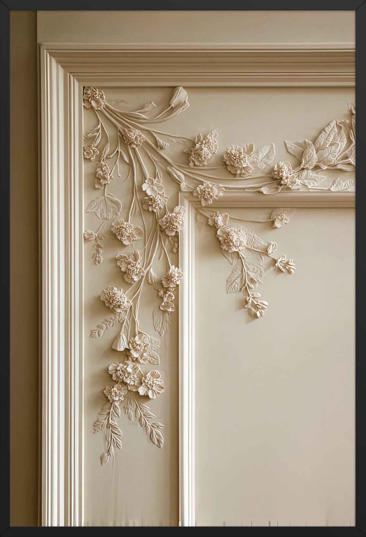 The Woodwork — poster in a black frame, front view