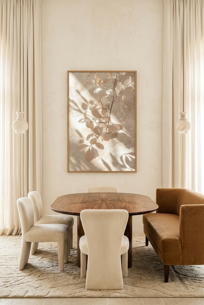 La Branche Dorée — poster in eikenhouten lijst in een eetkamer