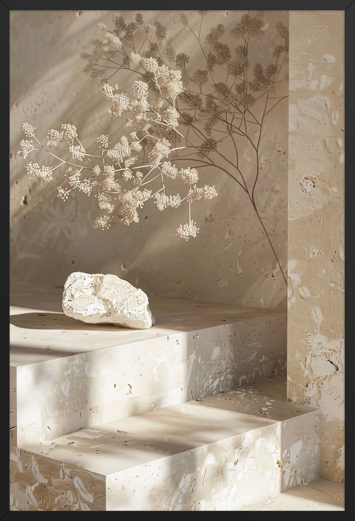 The Branch and the Stone — poster in a black frame, front view