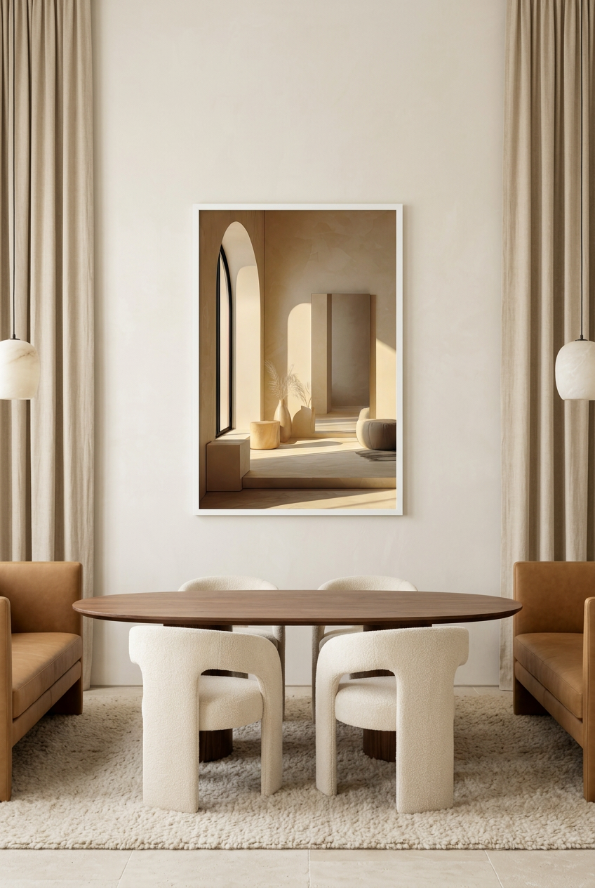La Chambre de l’Arche — poster con cornice bianca in una sala da pranzo