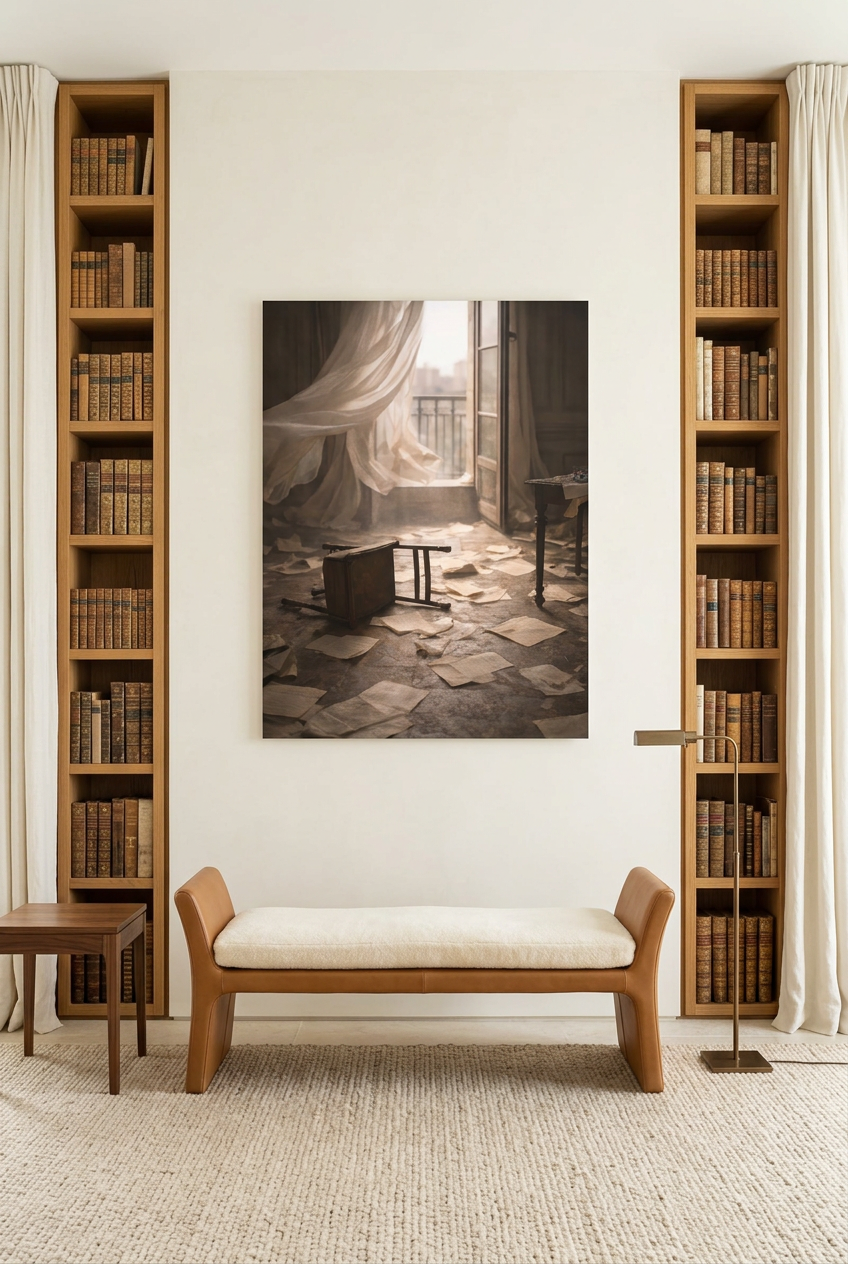 La Chambre Des Lettres — póster sin marco en una biblioteca