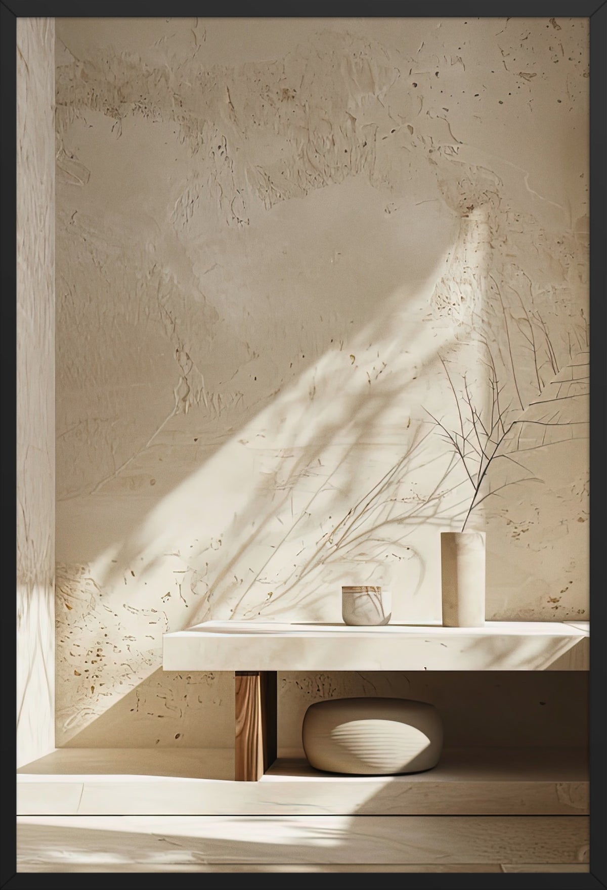Console and Light — poster in a black frame, front view