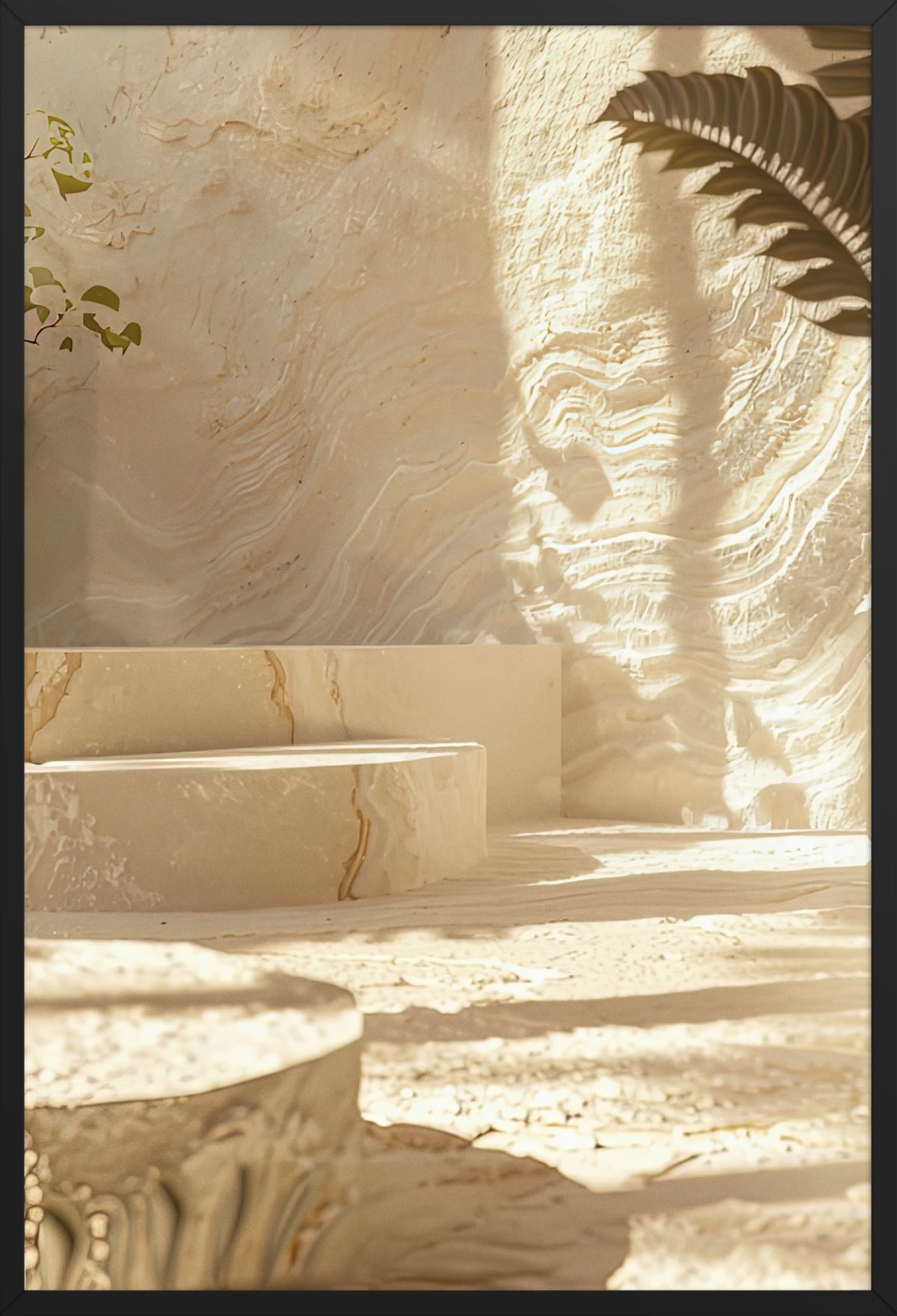 The Courtyard of Light — poster in a black frame, front view