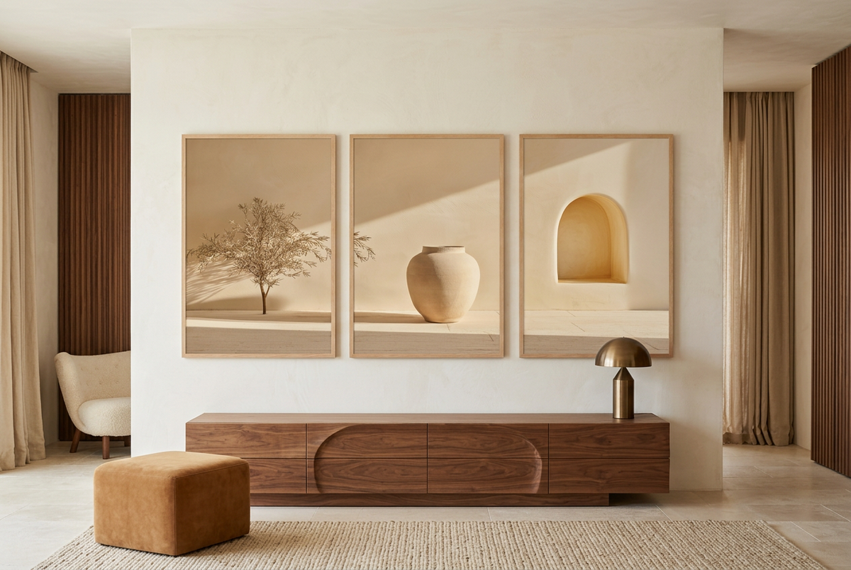 La Cour Silencieuse — affischer i ekramar i ett walk-in-closet