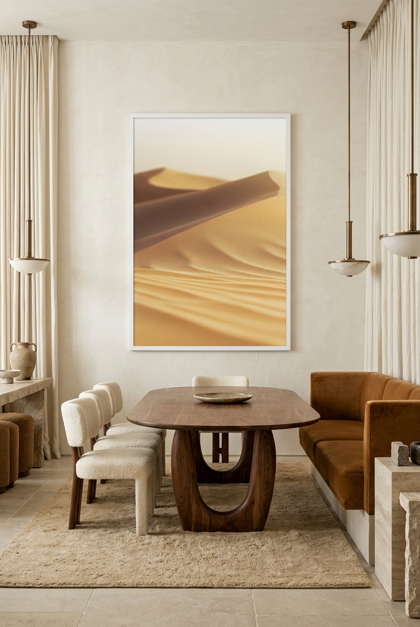 La Crête d’Or — poster in a white frame in a dining room