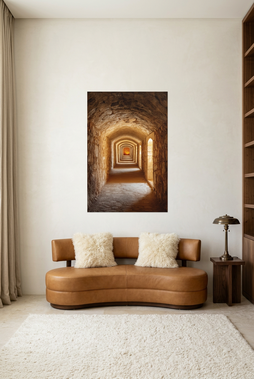 La Crypte — poster senza cornice in una sala di lettura