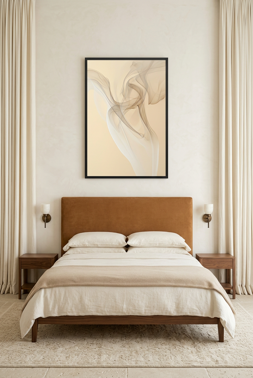 La Danse du Vent — poster com moldura preta num quarto