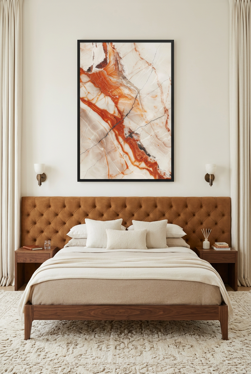 La Faille Rouge — Poster im schwarzen Rahmen im Schlafzimmer