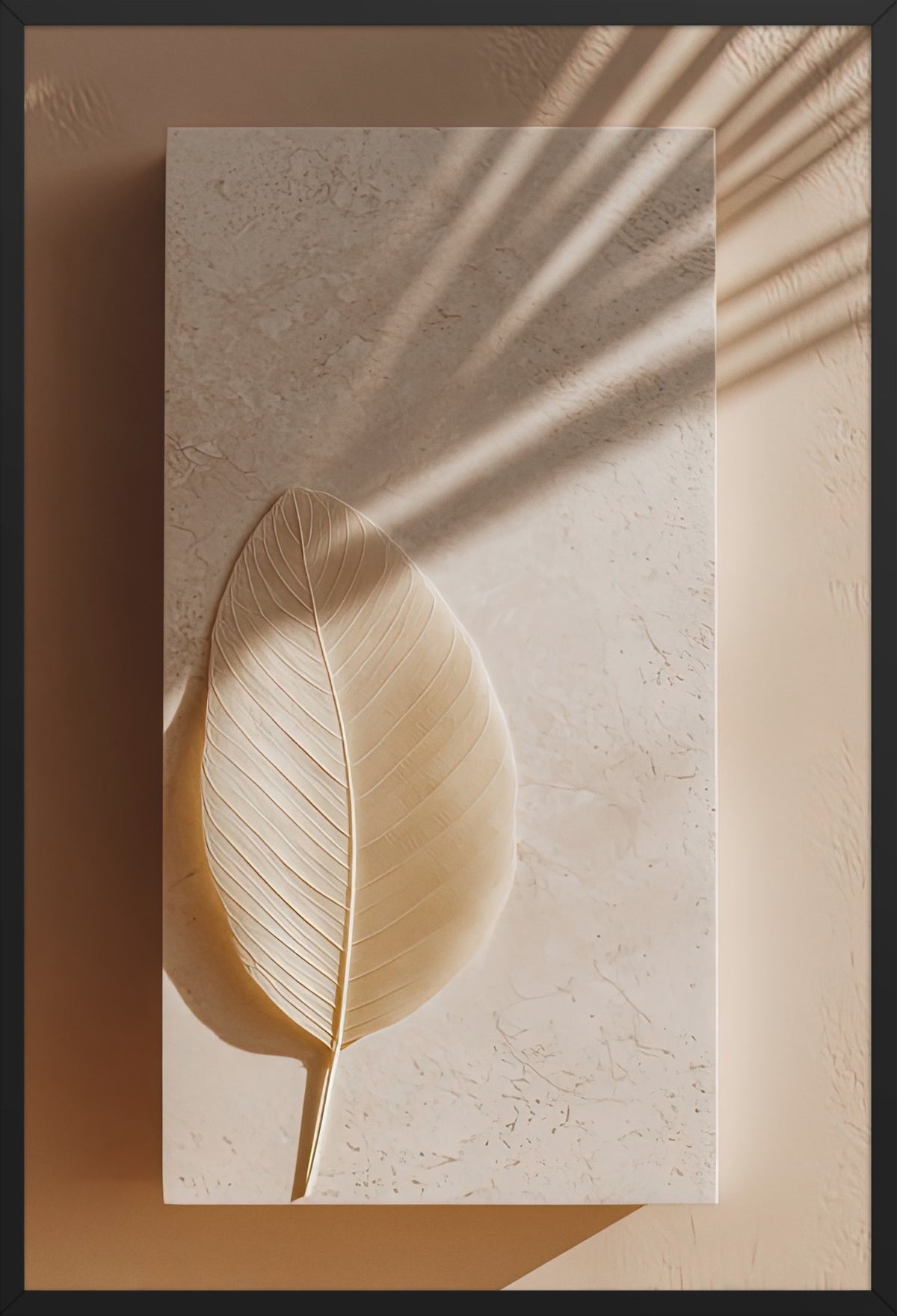 The Leaf and the Shadow — poster in a black frame, front view
