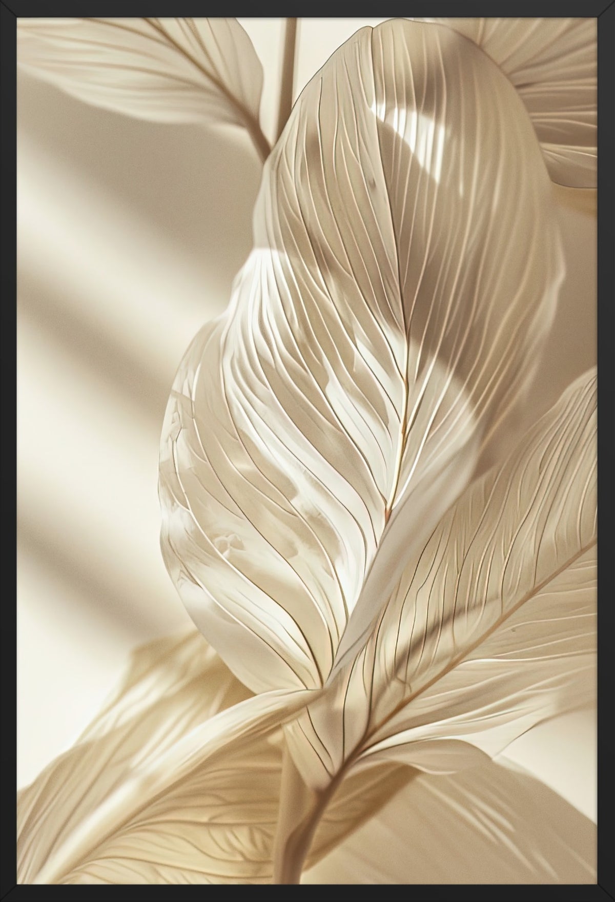 The Sculpted Leaf — poster in a black frame, front view