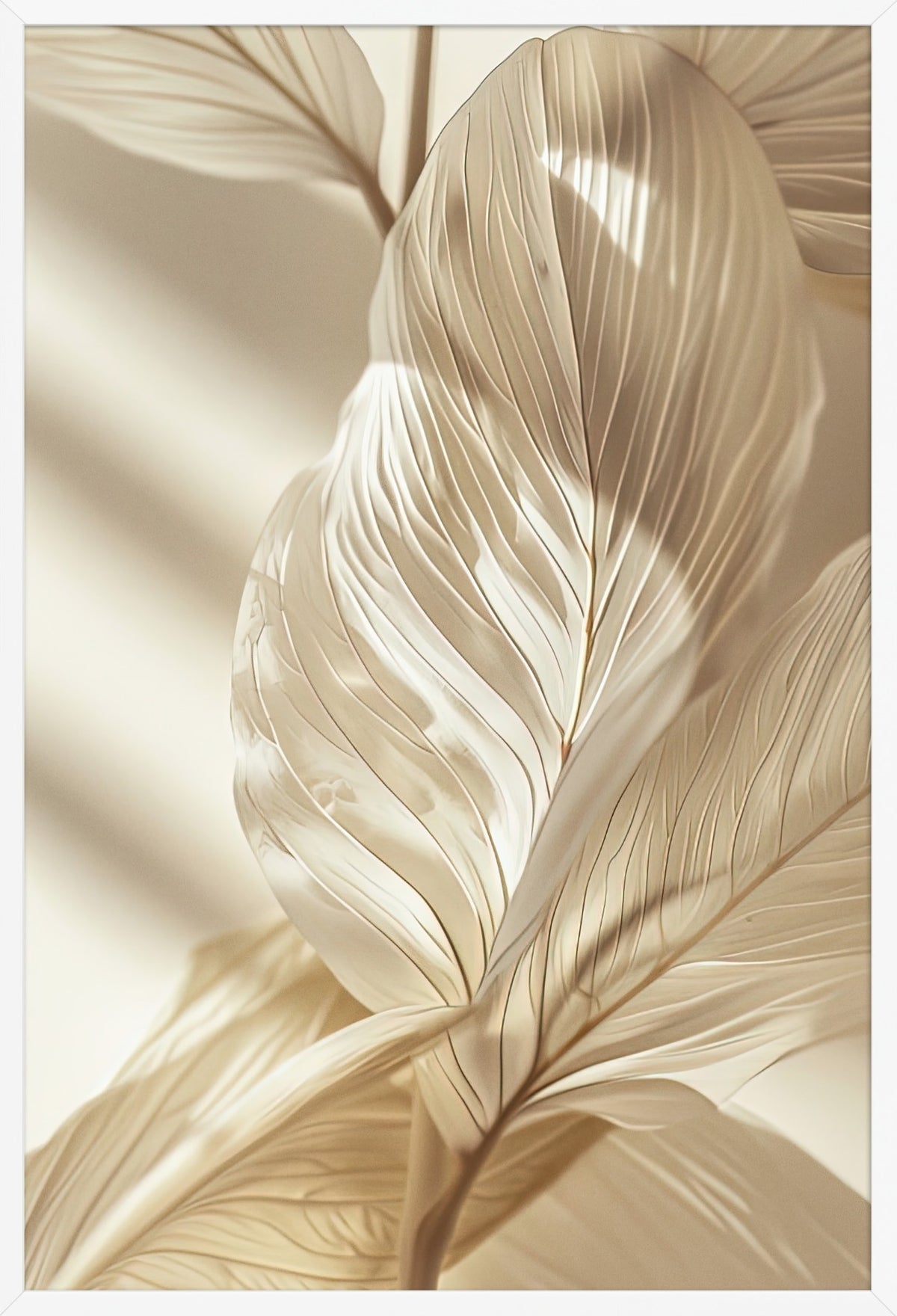 The Sculpted Leaf — poster in a white frame, front view