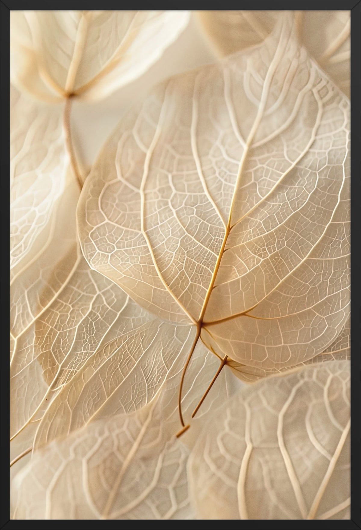 Skeleton Leaf — poster in a black frame, front view