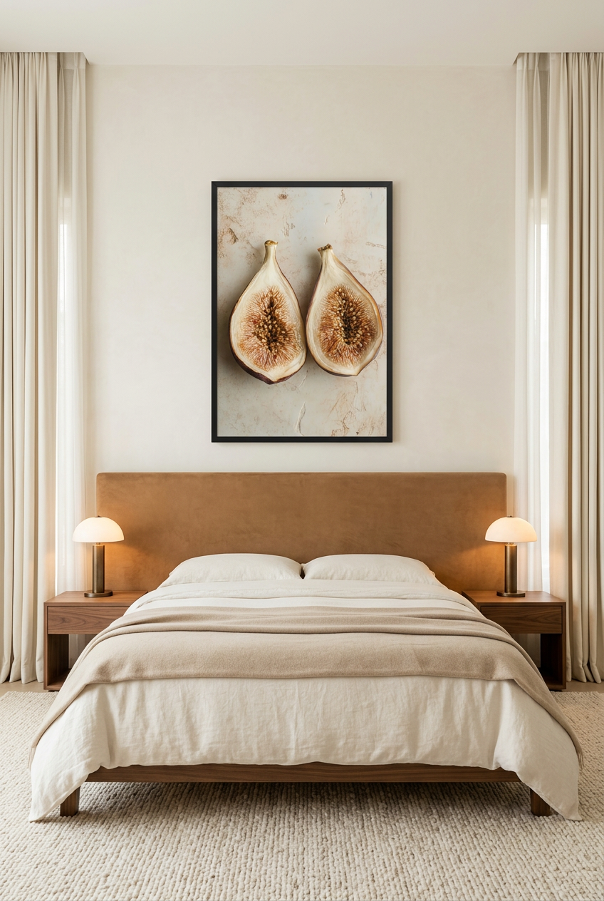 La Figue Ouverte — Poster im schwarzen Rahmen im Schlafzimmer