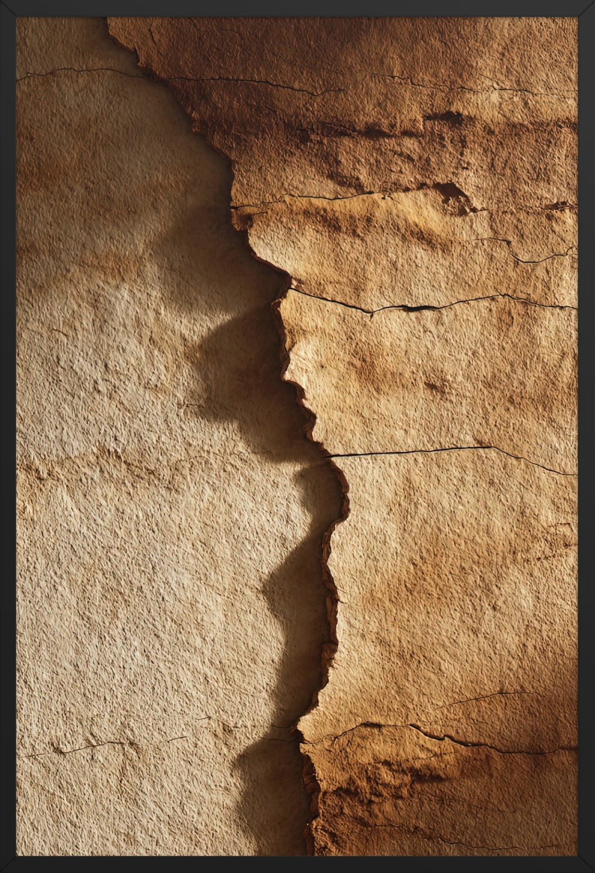 Sandstone Crevice — poster in a black frame, front view