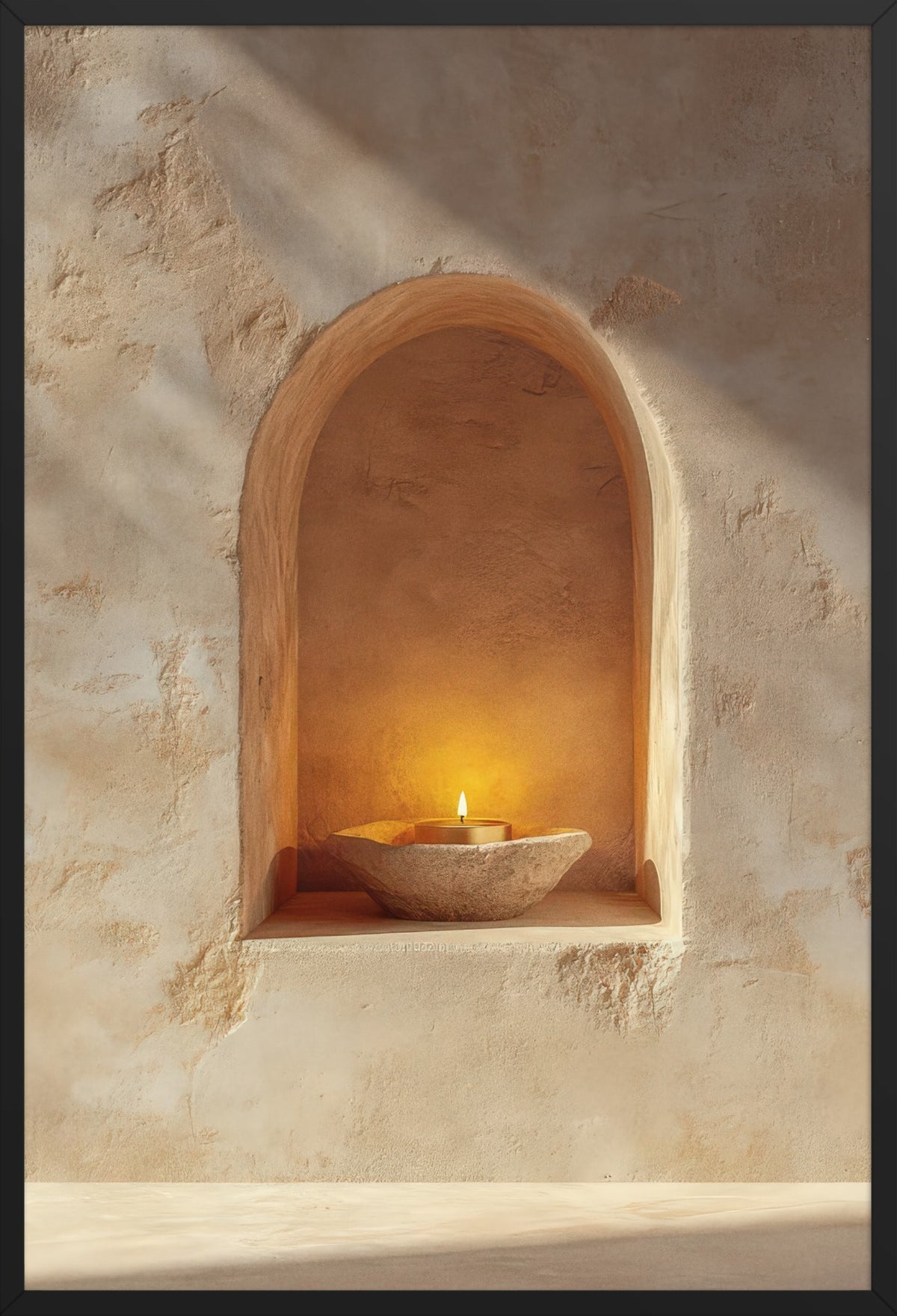 The Threshold Flame — poster in a black frame, front view