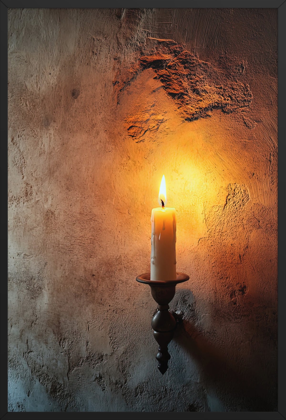 La Fiamma Solitaria — poster con cornice nera, vista frontale