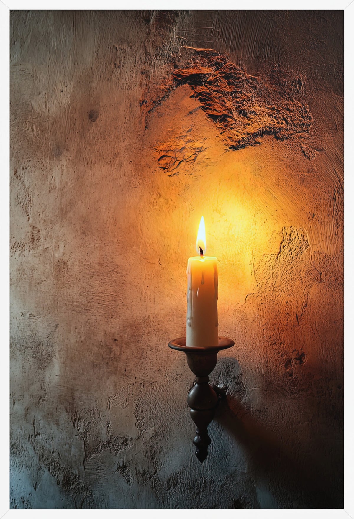 La Fiamma Solitaria — poster con cornice bianca, vista frontale