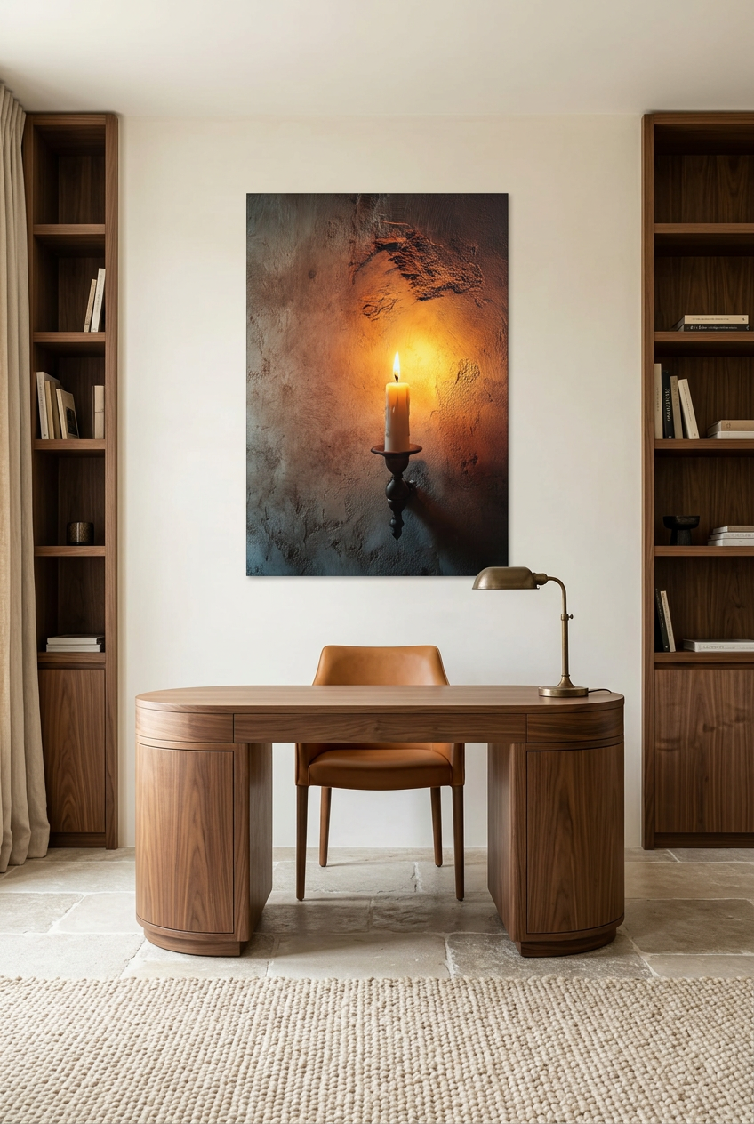 La Flamme Solitaire — affiche sans cadre dans un bureau