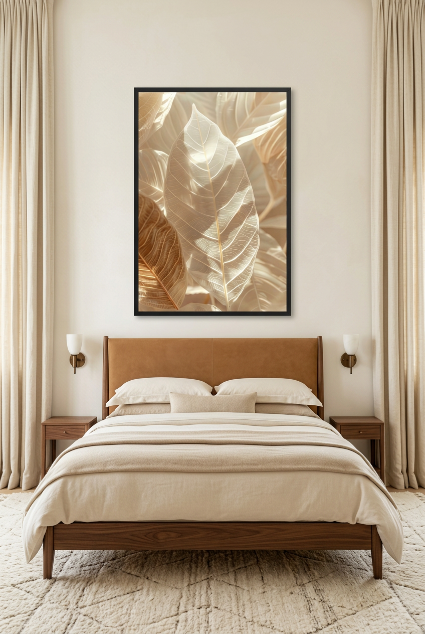 La Forêt de Lumière — Poster im schwarzen Rahmen im Schlafzimmer
