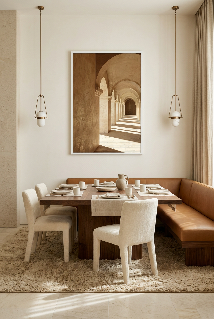 La Galerie des Arches — póster con marco blanco en un comedor