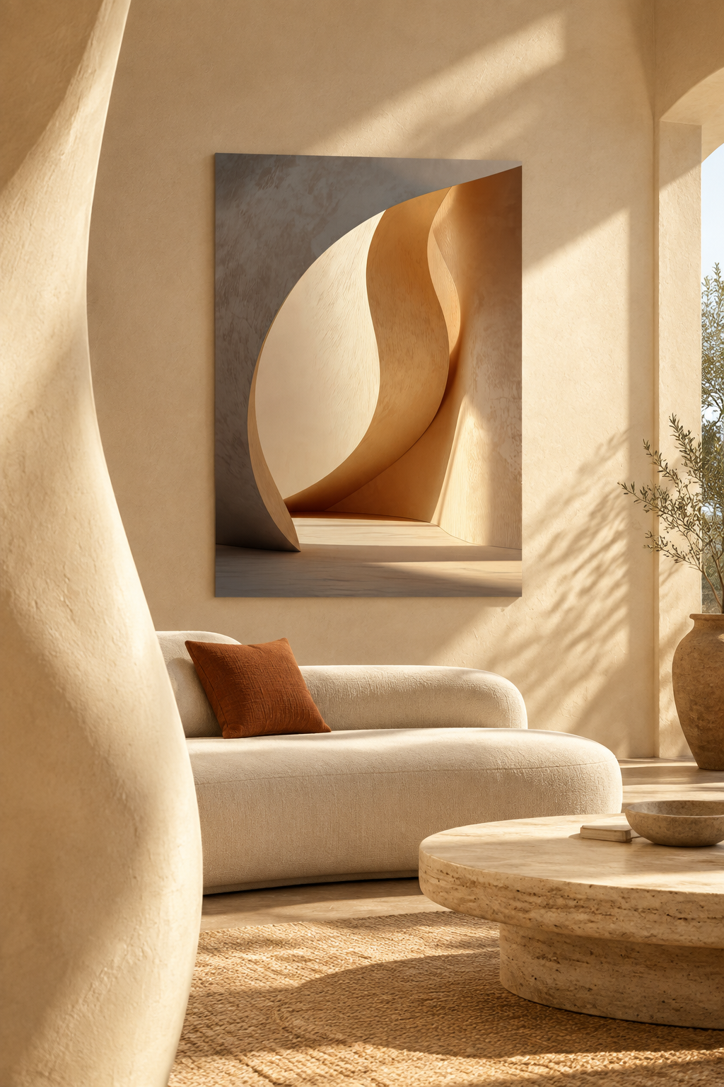 The Great Curve in a Mediterranean living room