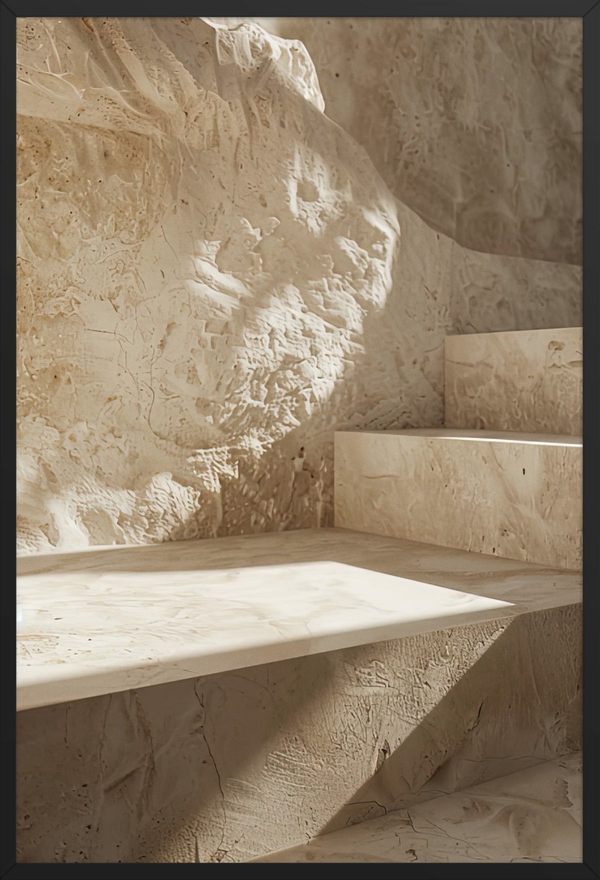 Stone Cave — poster in a black frame, front view
