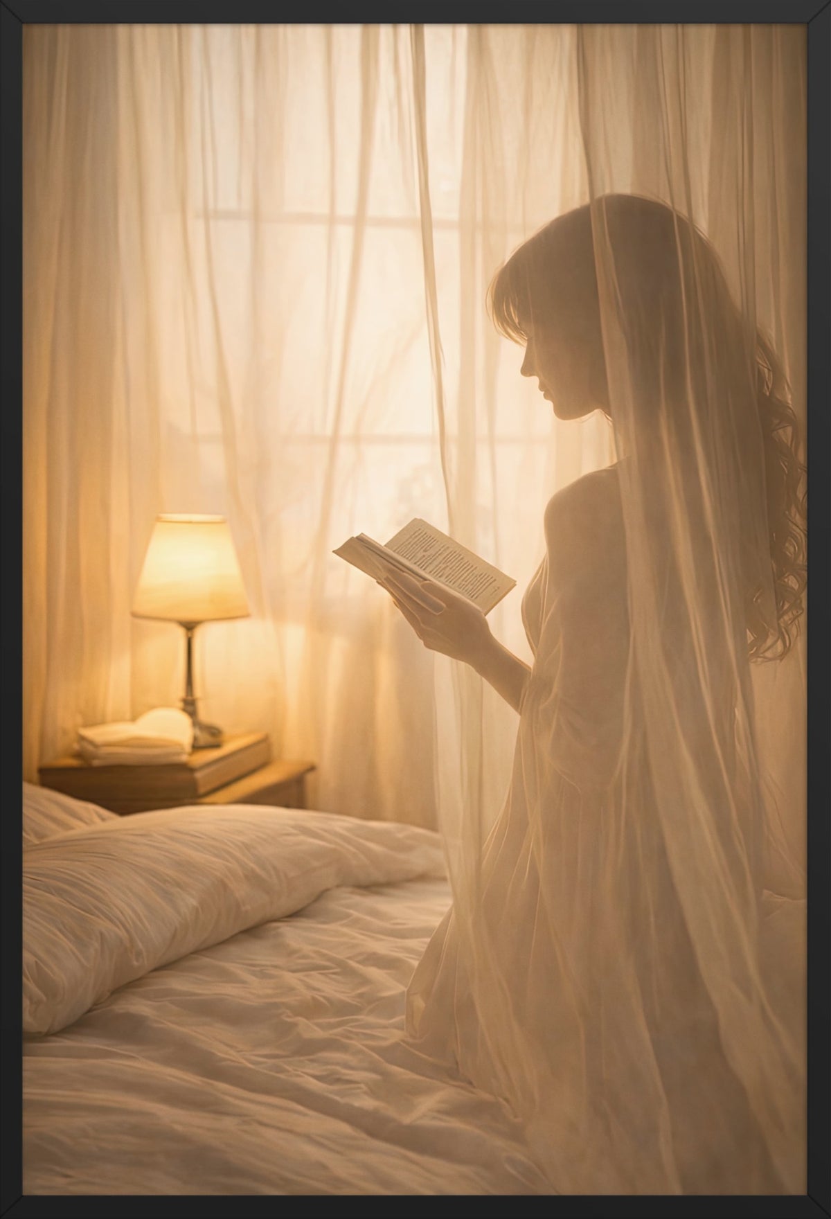 The Reader — poster in a black frame, front view