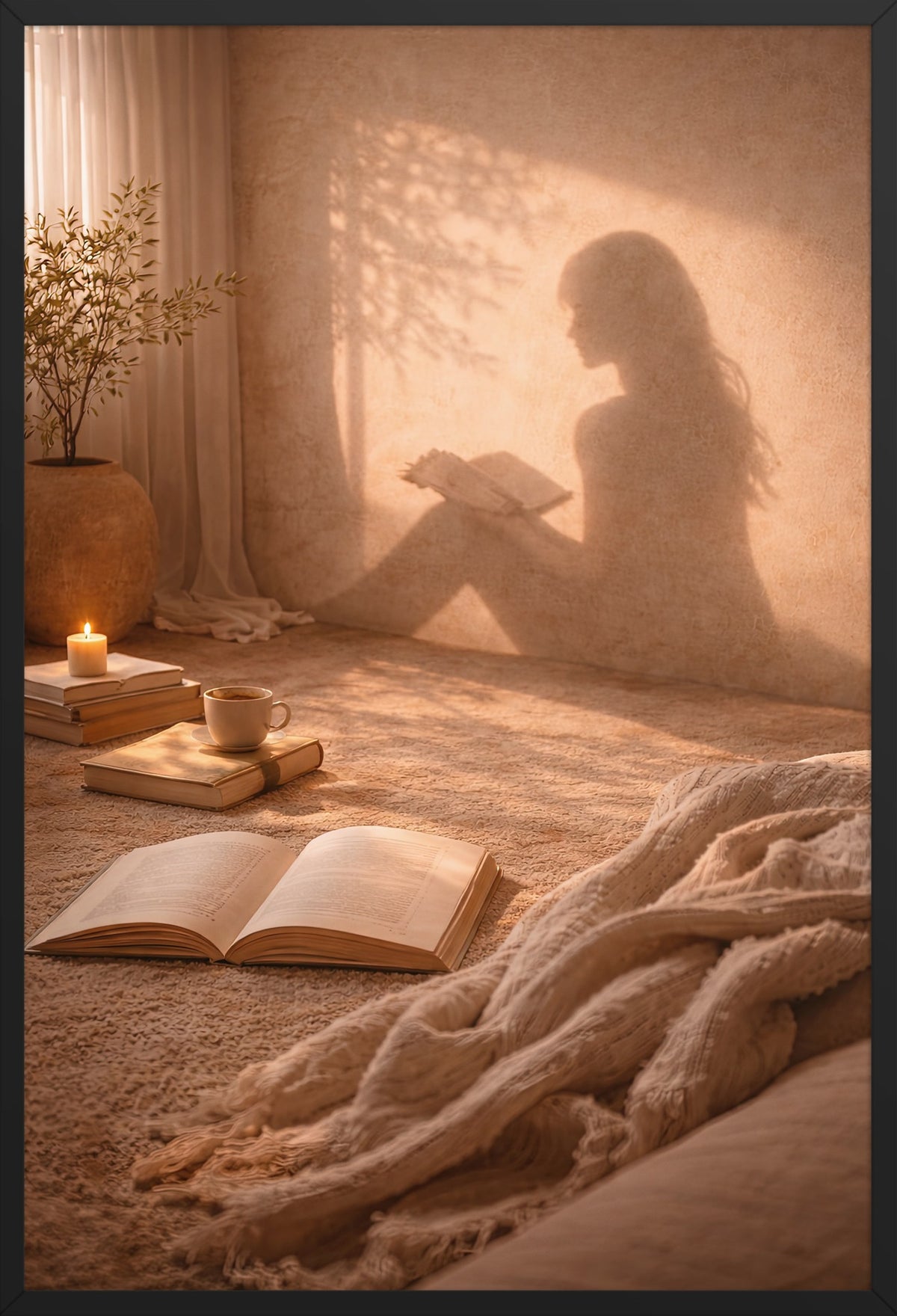 The Reader — poster in a black frame, front view