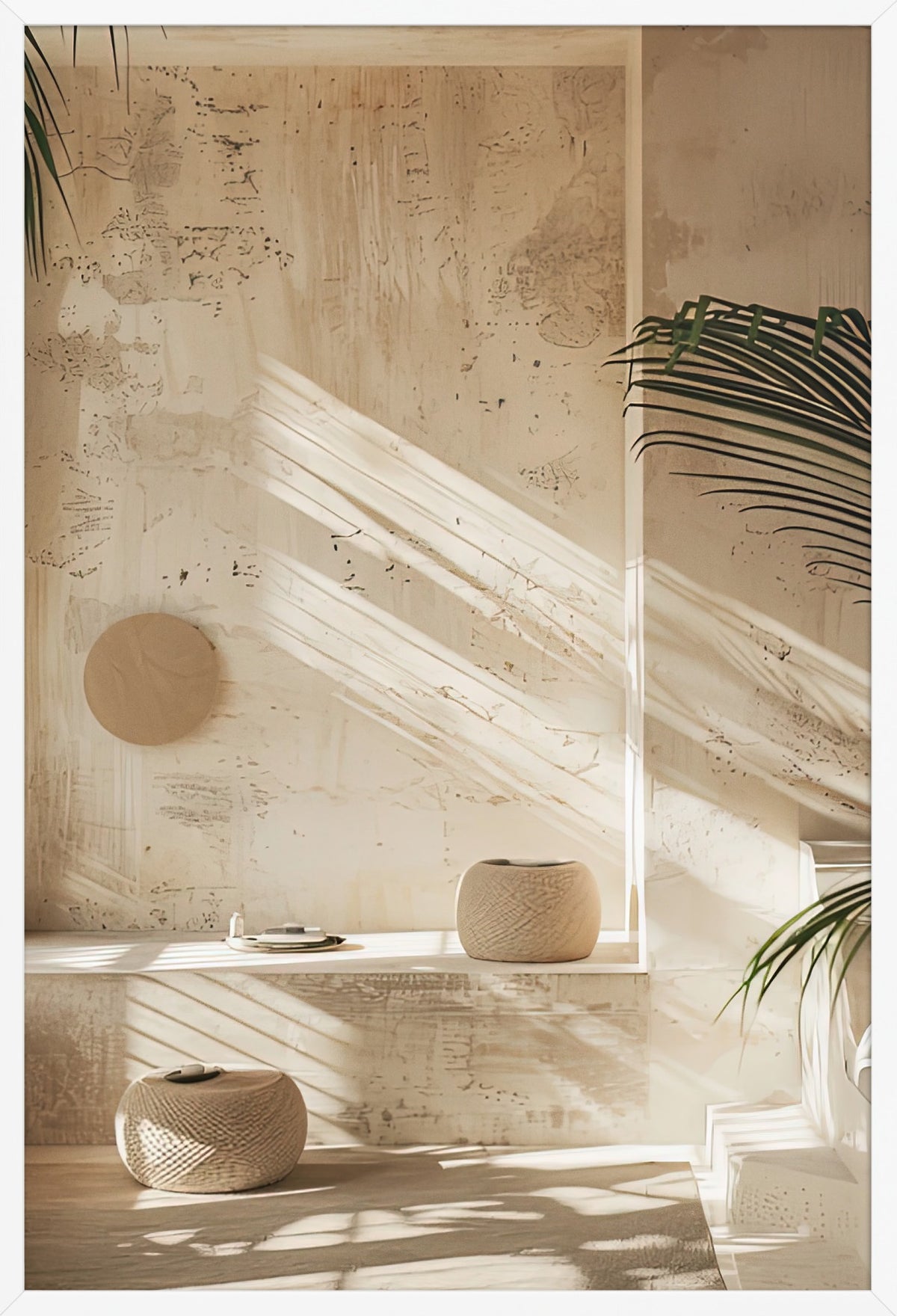 The Light of the Poufs — poster in a white frame, front view