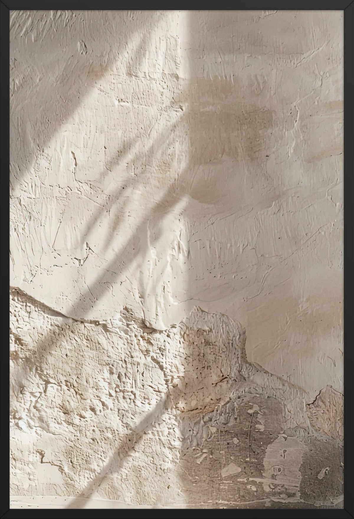 Light on Plaster — poster in a black frame, front view