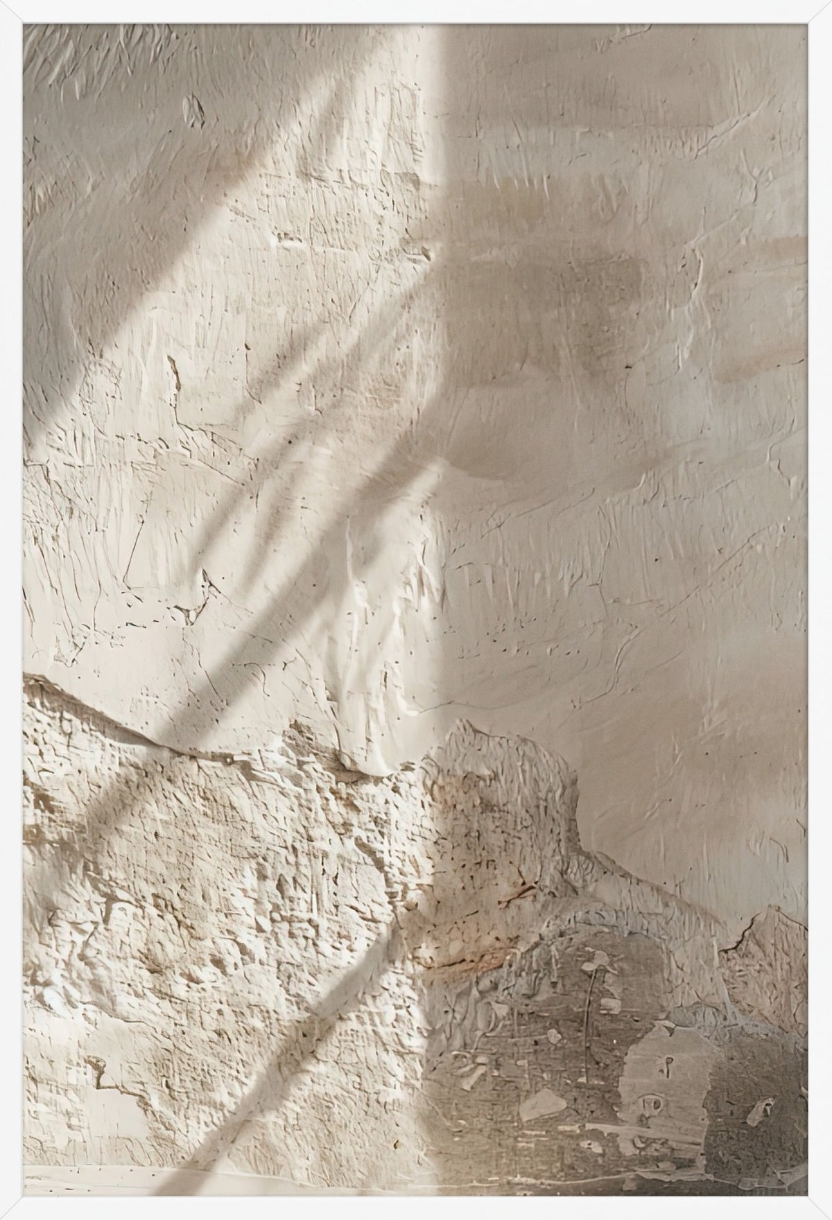 Light on Plaster — poster in a white frame, front view