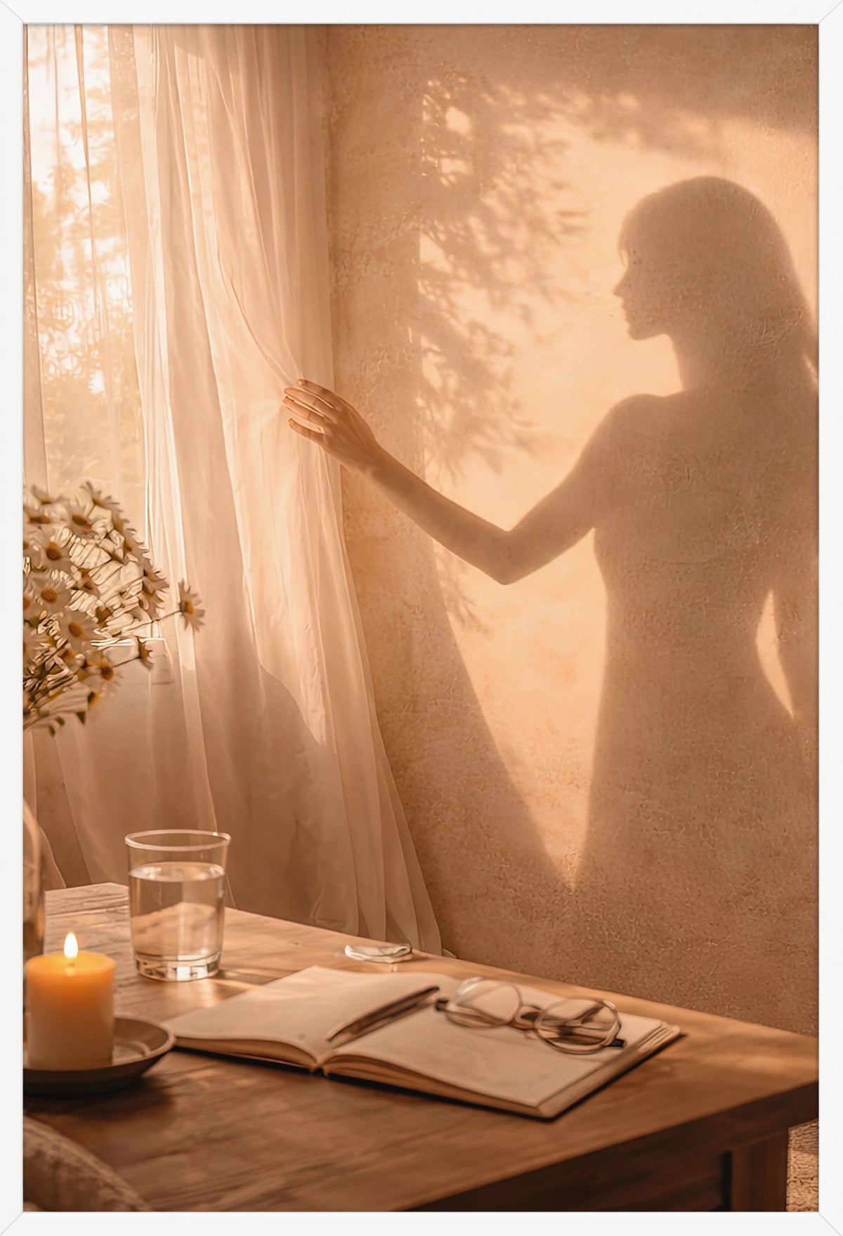 Hand on Veil — poster in a white frame, front view