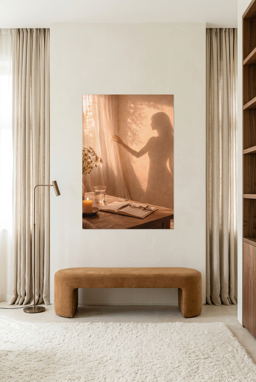 La Main sur le Voile — poster senza cornice in una sala di lettura