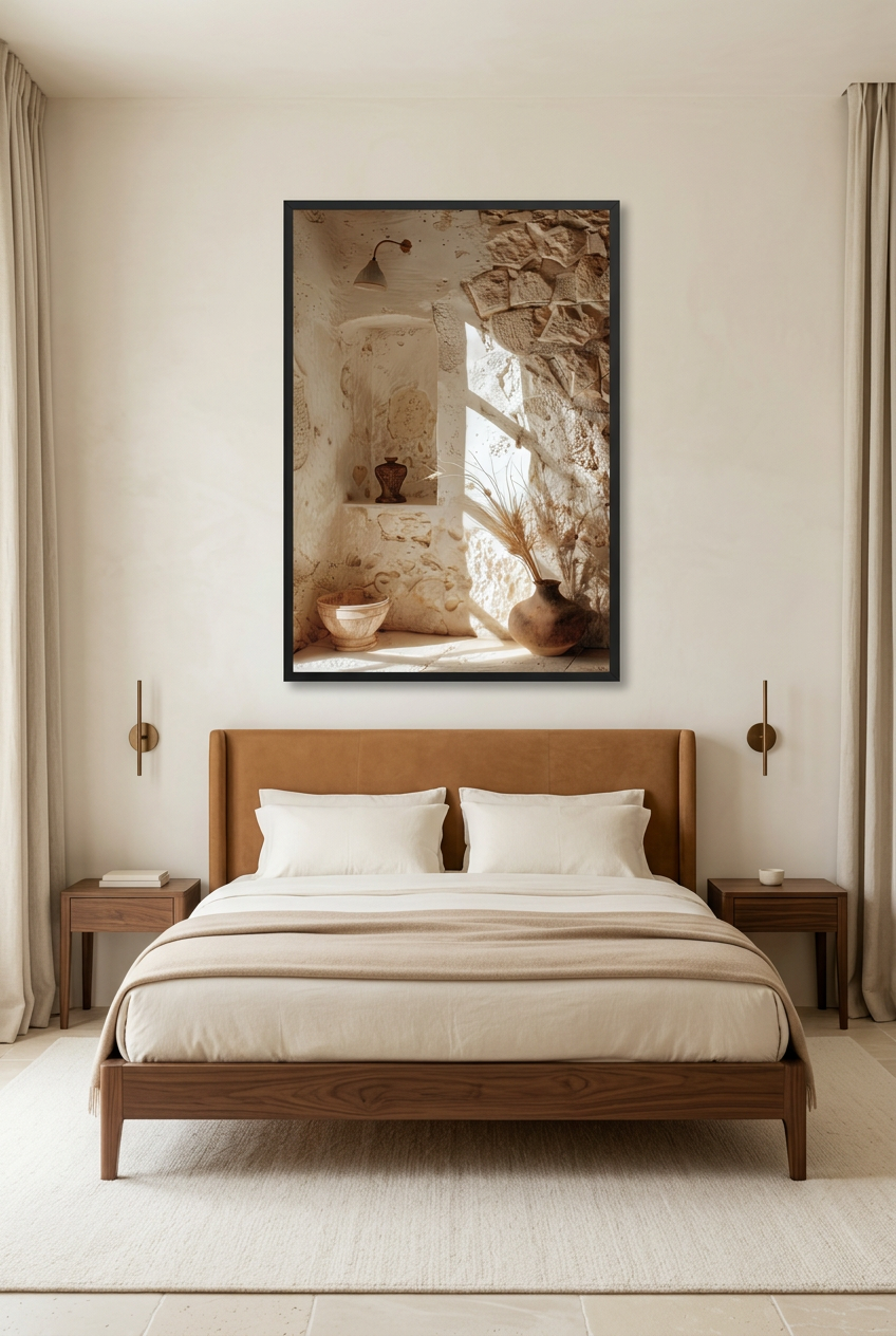 La Maison de Pierre — poster com moldura preta num quarto