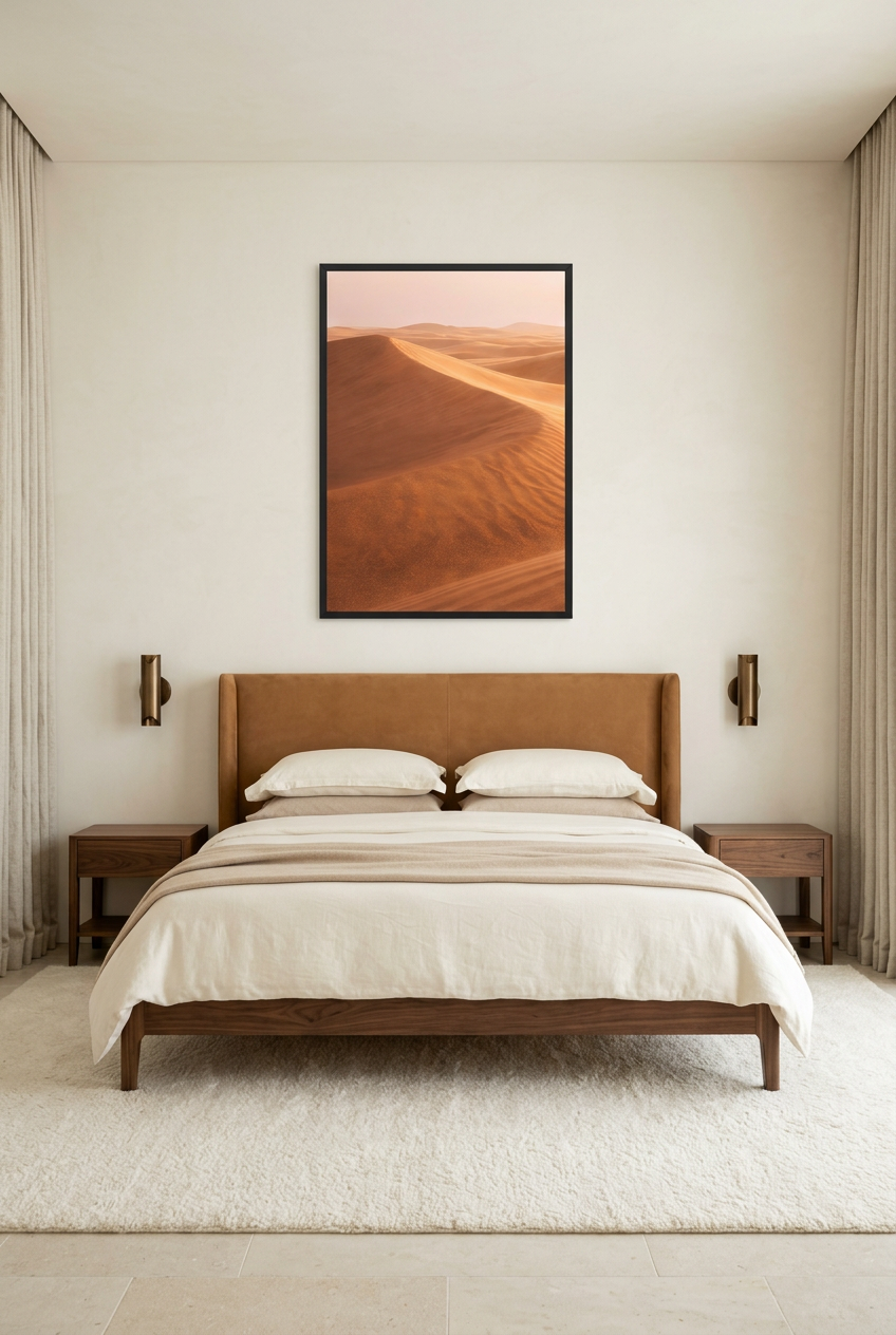 La Mer de Sable — poster com moldura preta num quarto