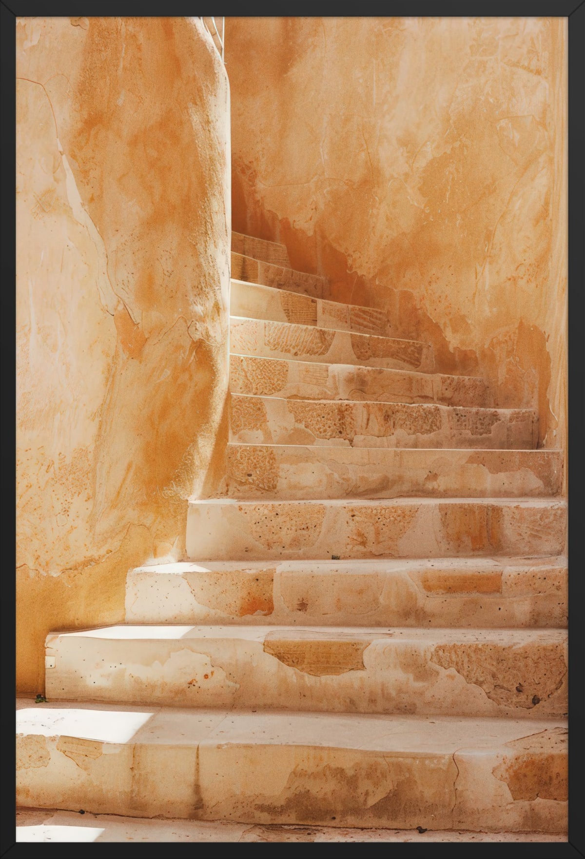 The Golden Ascent — poster in a black frame, front view