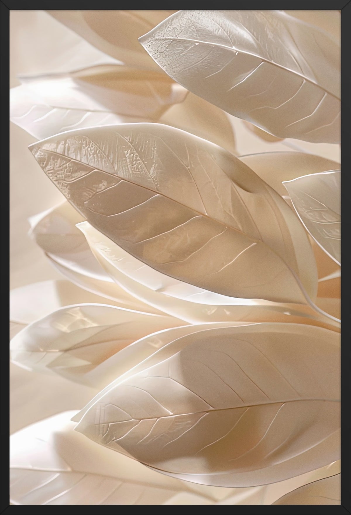 Mother-of-Pearl Leaves — poster in a black frame, front view