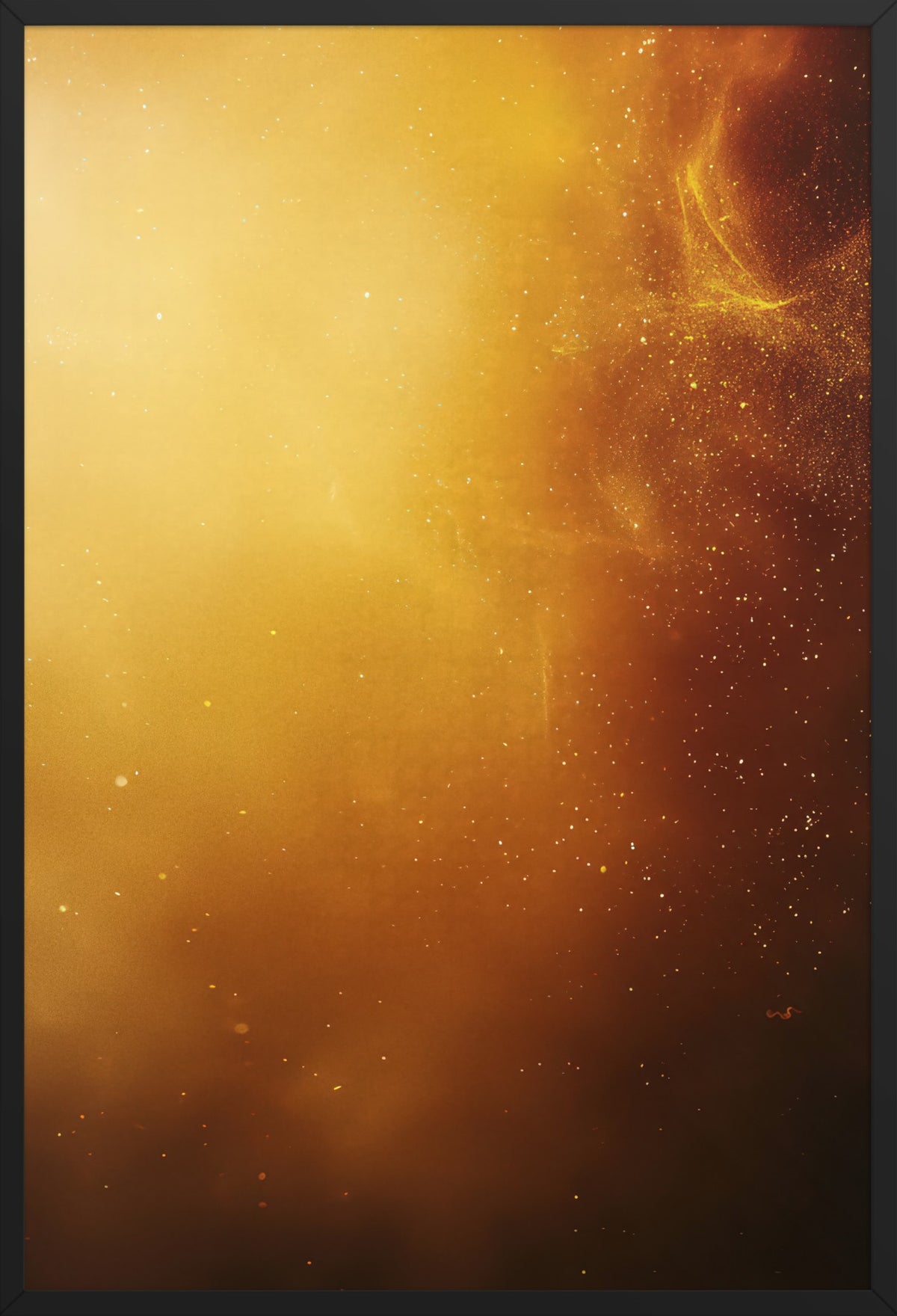 The Golden Nebula — poster in a black frame, front view