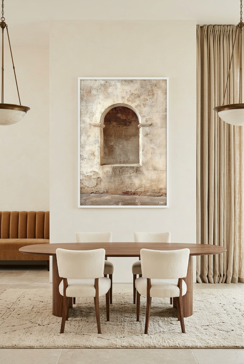 La Niche Ancienne — poster in witte lijst in een eetkamer