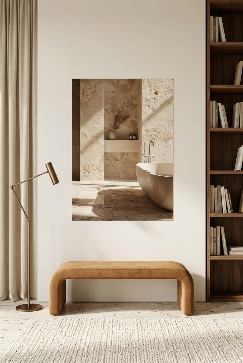 La Niche de Travertin — poster sem moldura numa sala de leitura