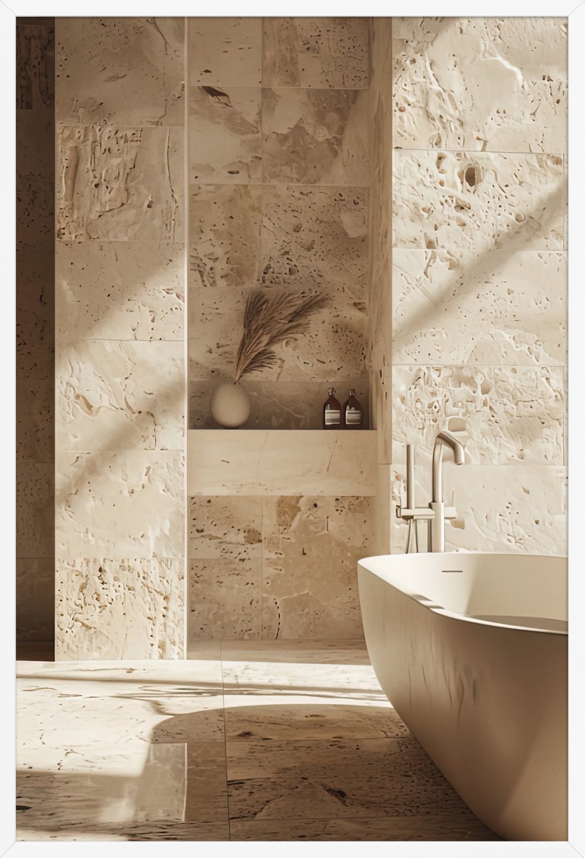 Travertine Alcove — poster in a white frame, front view
