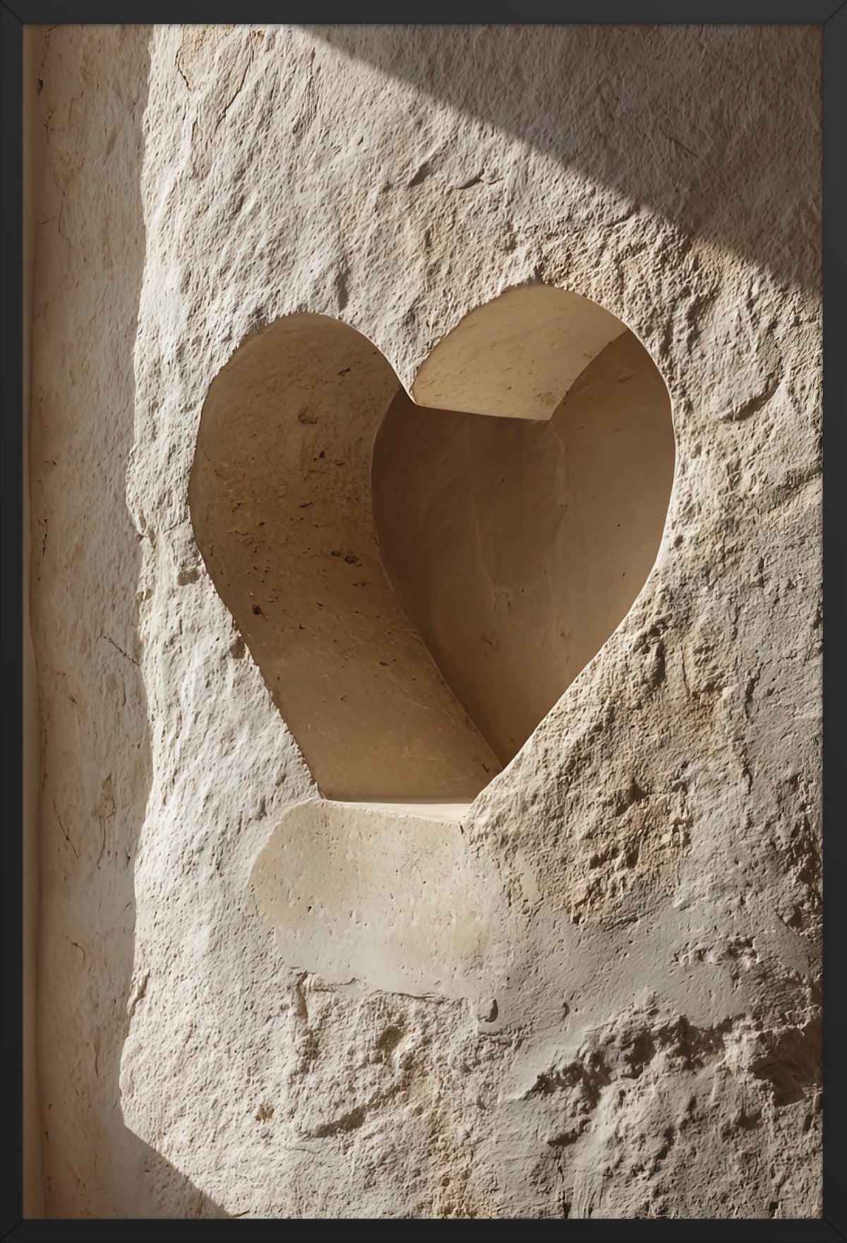 The Heart Niche — poster in a black frame, front view