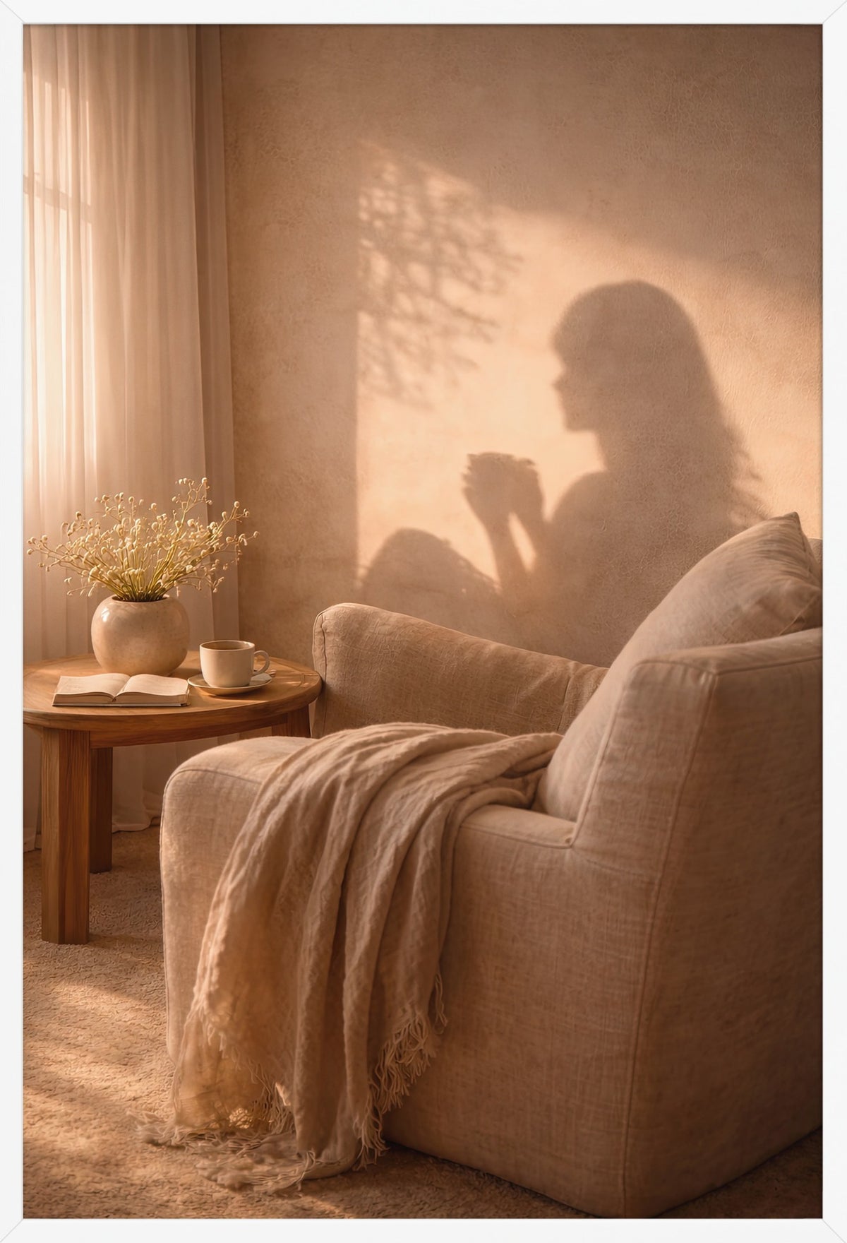 The Pause — poster in a white frame, front view