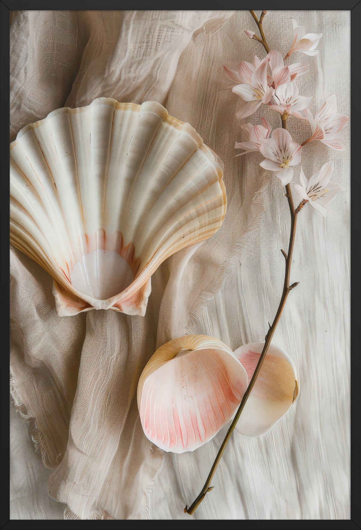 Morning Pearl — poster in a black frame, front view