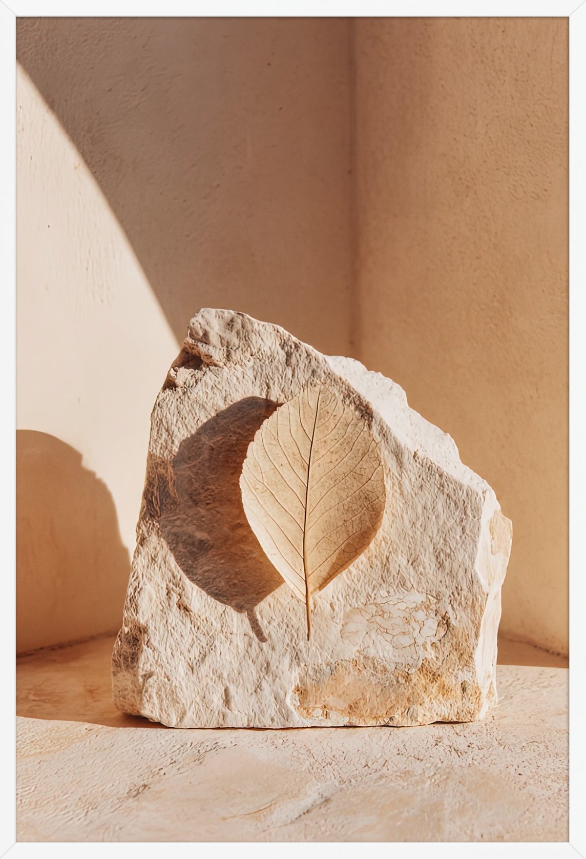 The Stone and the Leaf — poster in a white frame, front view