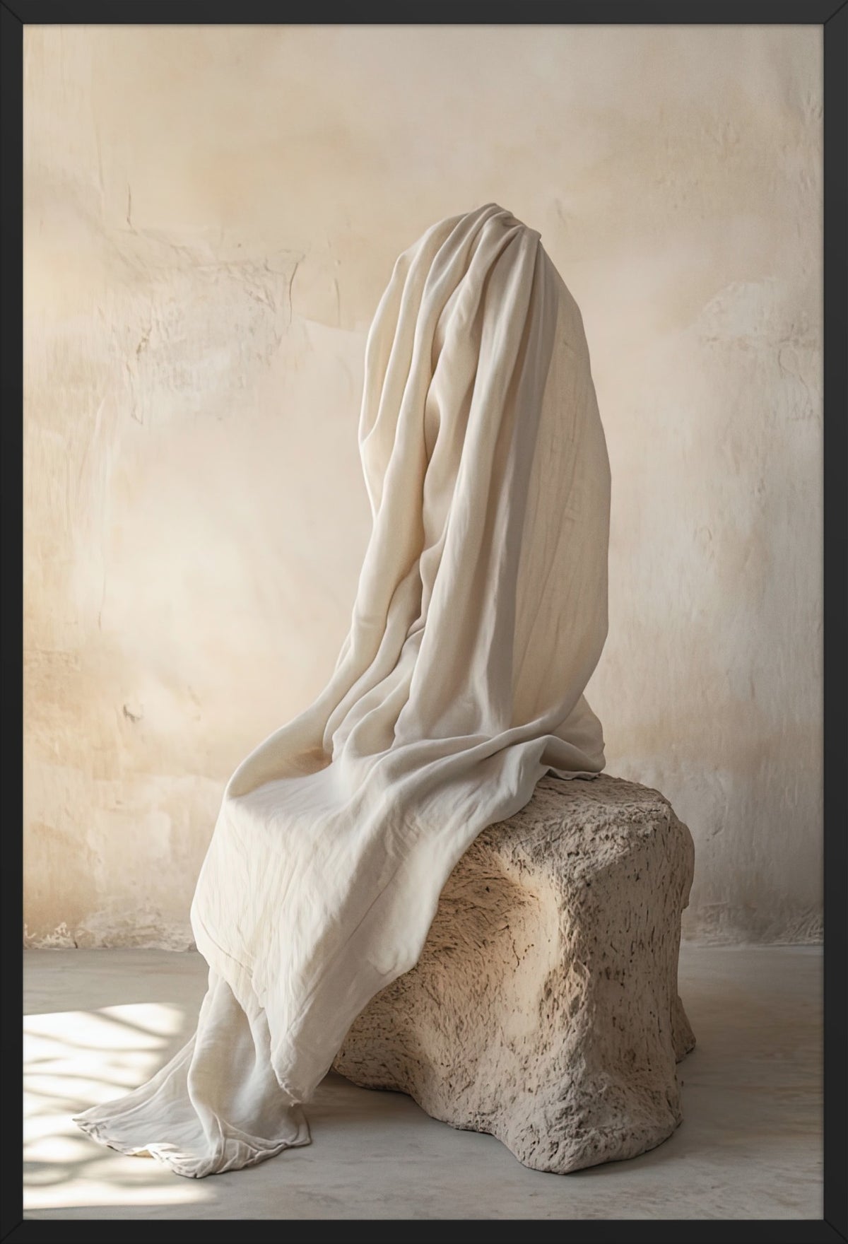 The Veiled Presence — poster in a black frame, front view