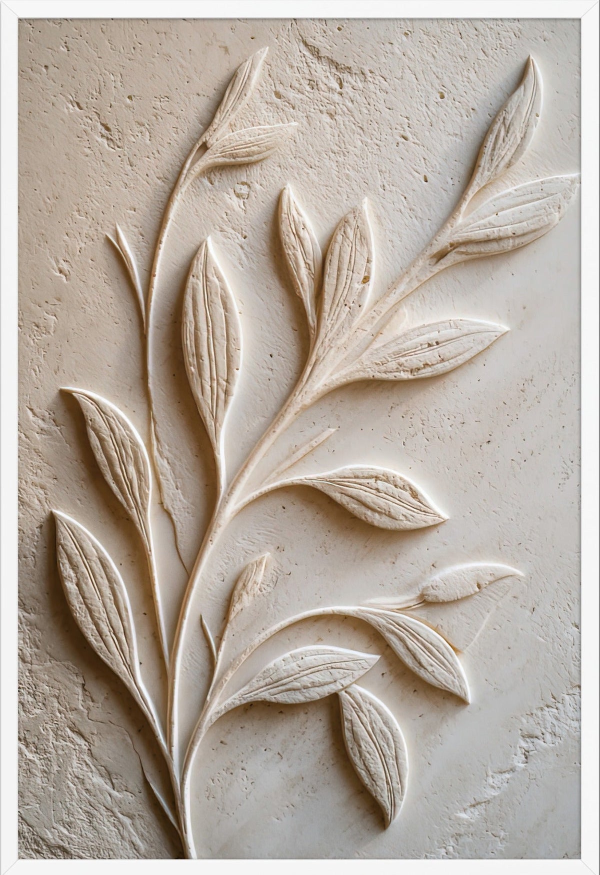 Das weiße Geäst — gerahmt in Weiß, 61 × 91 cm