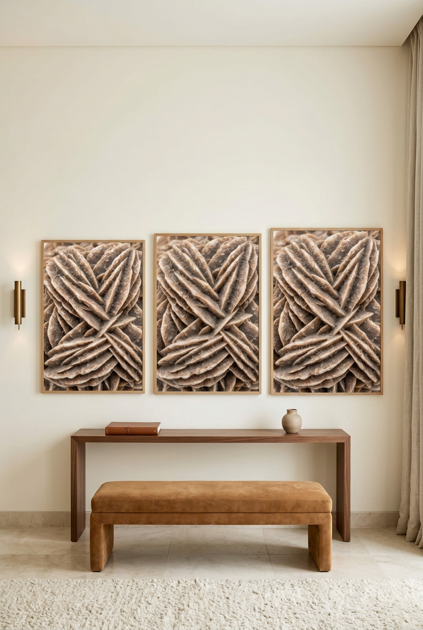 La Rose des Sables — tre formati del poster con cornice in rovere