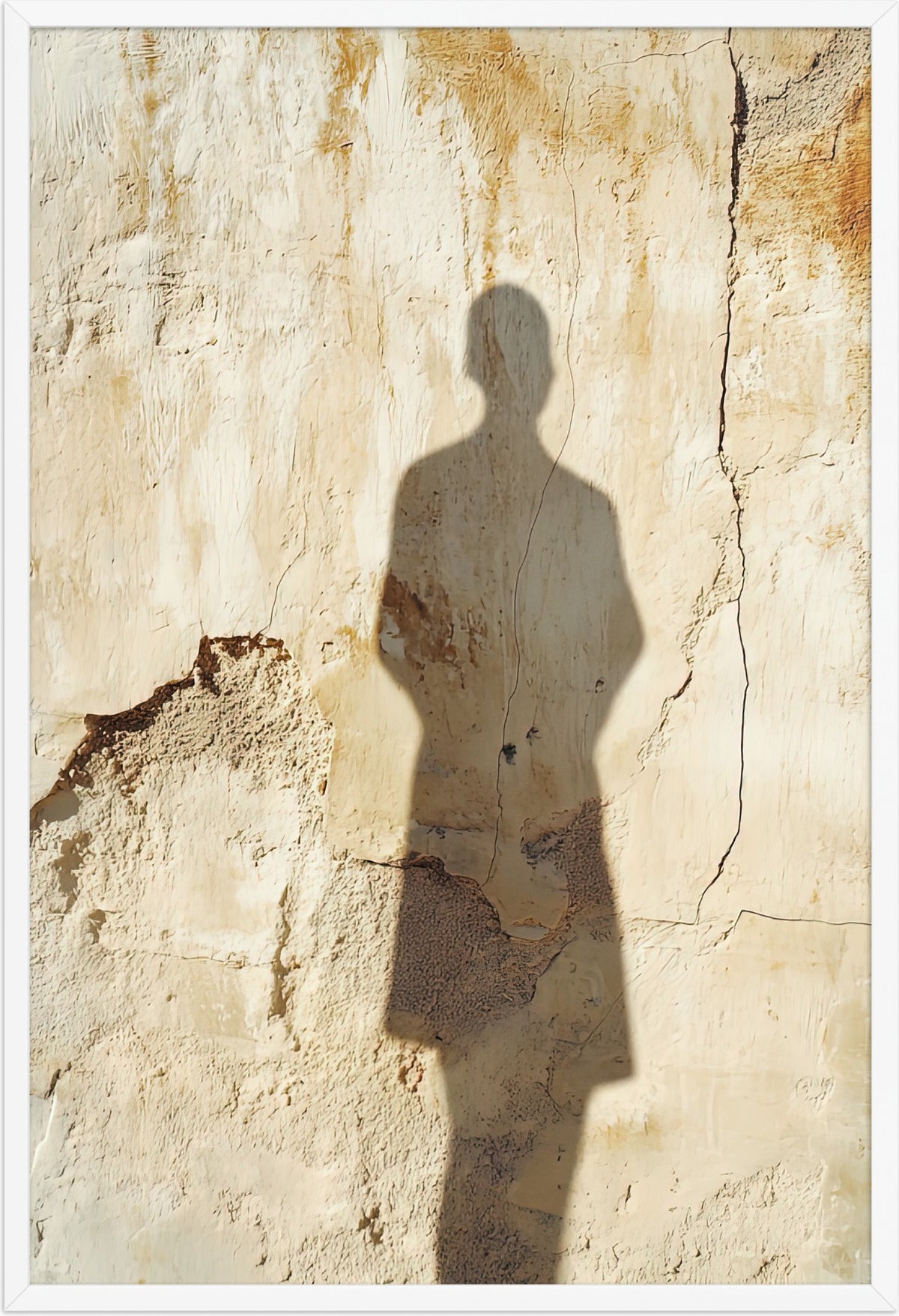 Die Silhouette an der Kalkwand — gerahmt in Weiß, 61 × 91 cm
