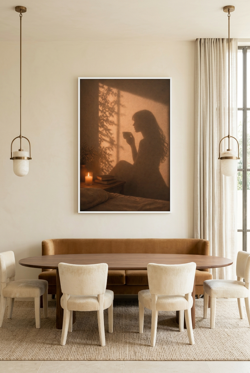 La Tasse du Soir — Poster im weißen Rahmen im Esszimmer